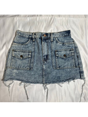 Women's Sincerely Jules Blue Acid Wash Denim Mini Skirt Juniors 9